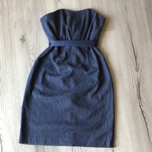 Blue Lace Strapless Dress Size 8